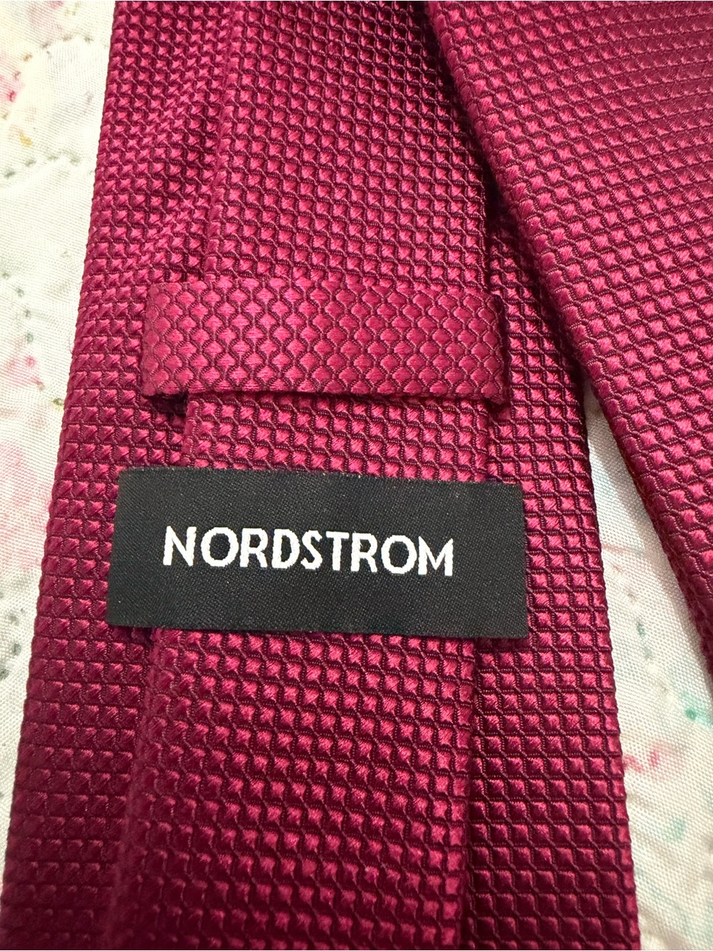 Nordstrom Men's Deep Wine Textured Tie NWT - Picture 2 of 5